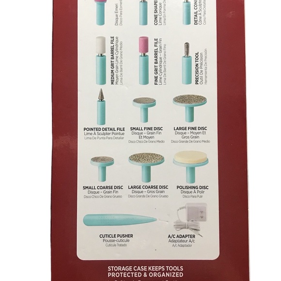 Kiss 16 Piece Nail Care Kit/Power File Nail Dryer NIB - Picture 2 of 3